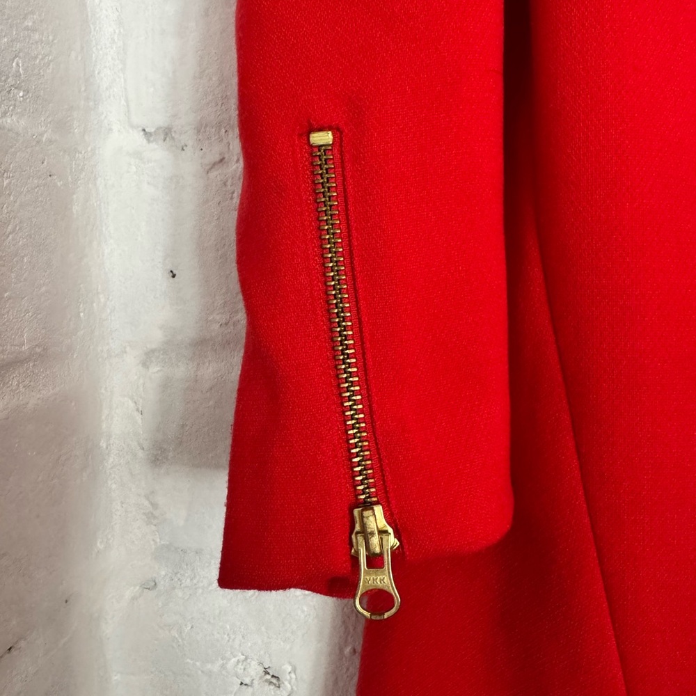 J.Crew Red Shift Dress Gold Zipper Detail Fully Lined Size 6 - Picture 3 of 5